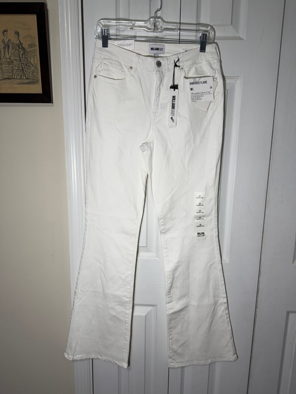 William Rast White High-Rise Flare Jeans